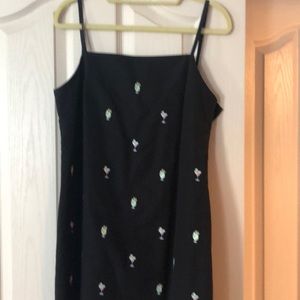 Black dress Brooks Brothers with cocktail motif